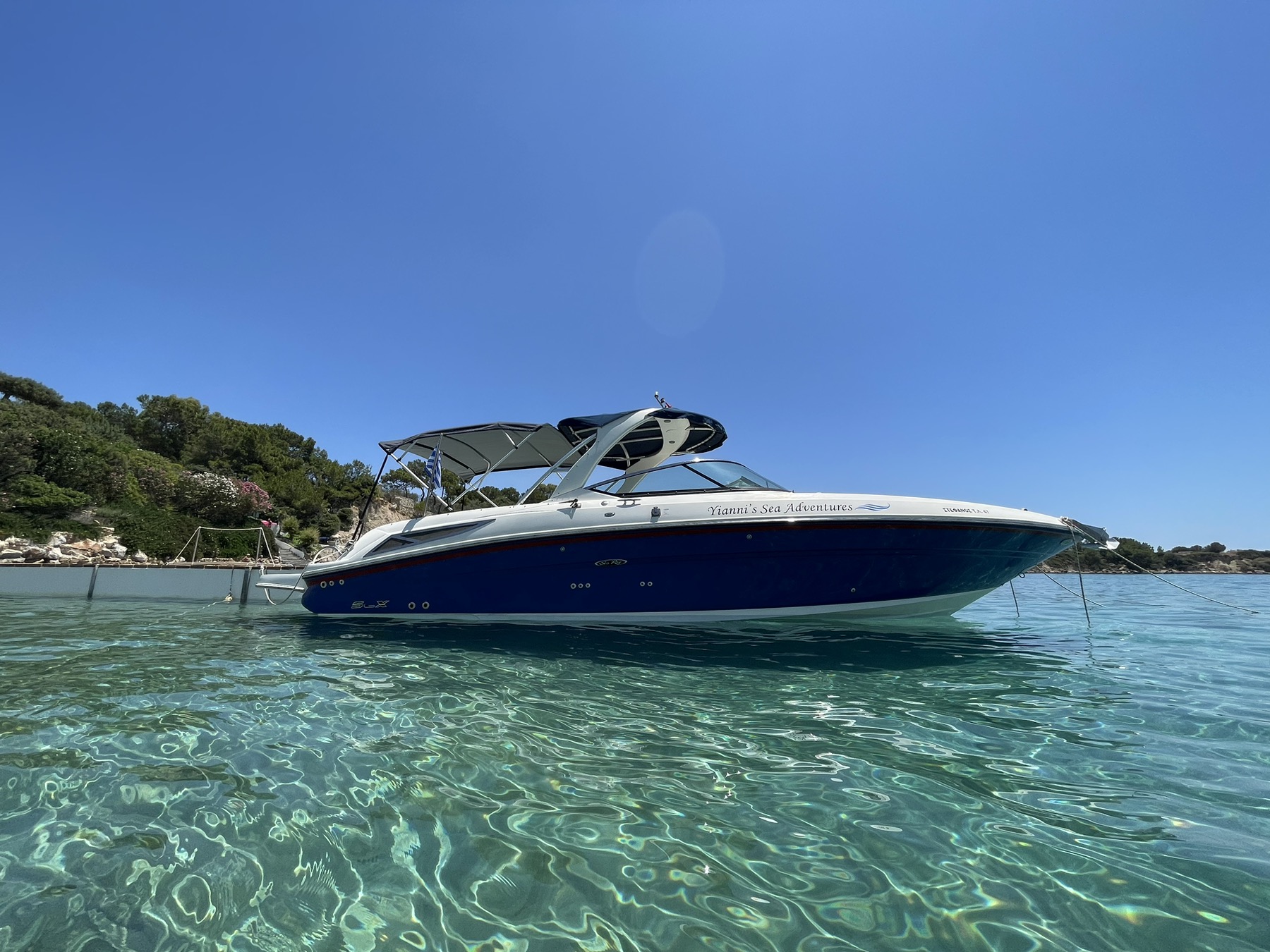 Rent a boat in Pefkos and explore the fascinating coastline of Lindos-Pefkos.